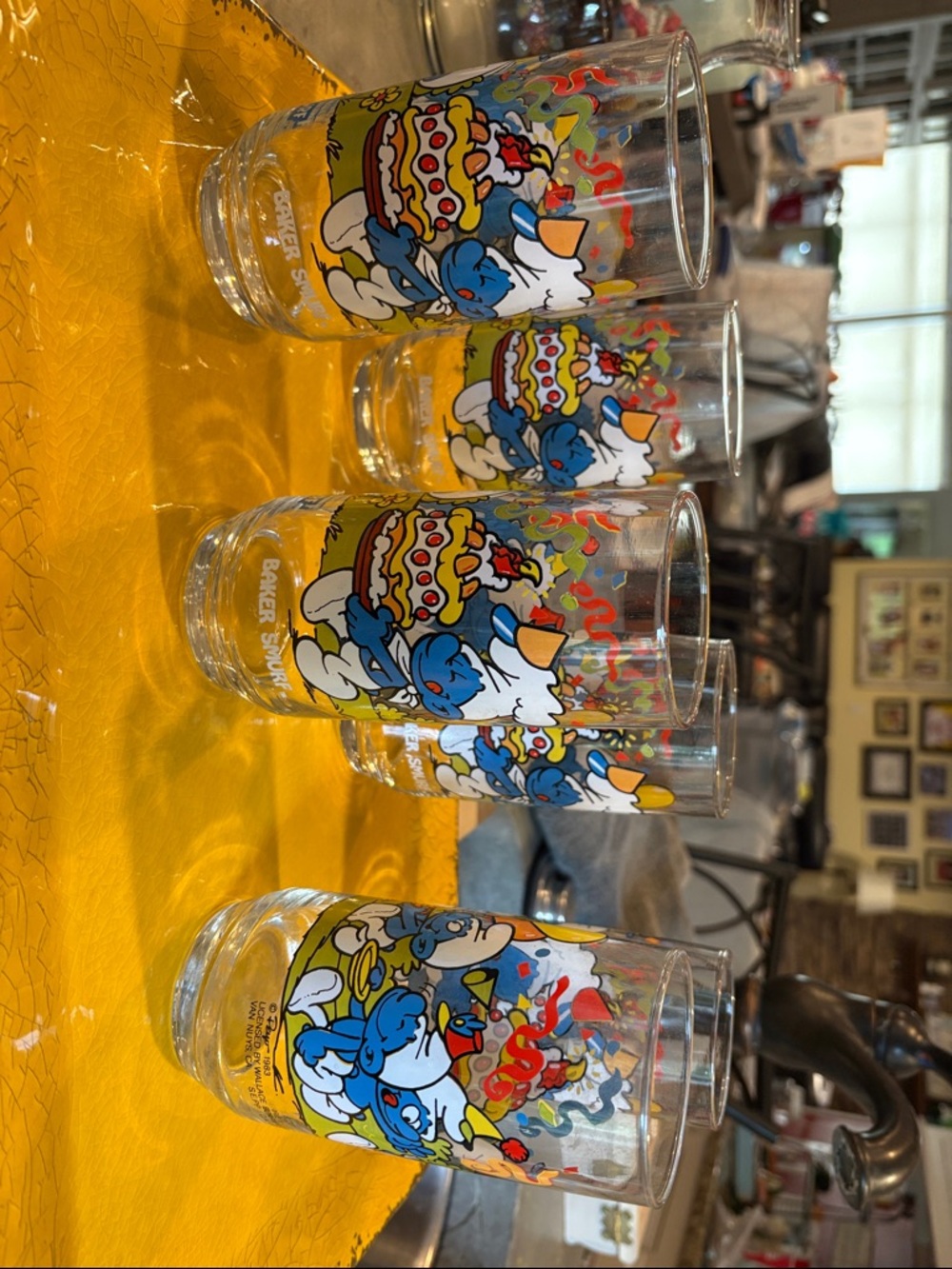 Vintage 1983 Baker Smurf set of 6. No chips nor breaks. All 6 are Baker Smurf